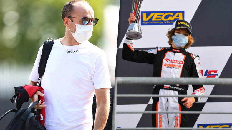 Robert Kubica i jego protegowany Tymek Kucharczyk (fot. Bryn Lennon/ Getty Images)