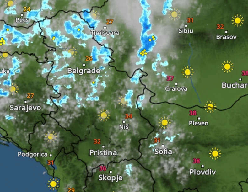 Vreme u Srbiji u 15 sati u nedelju