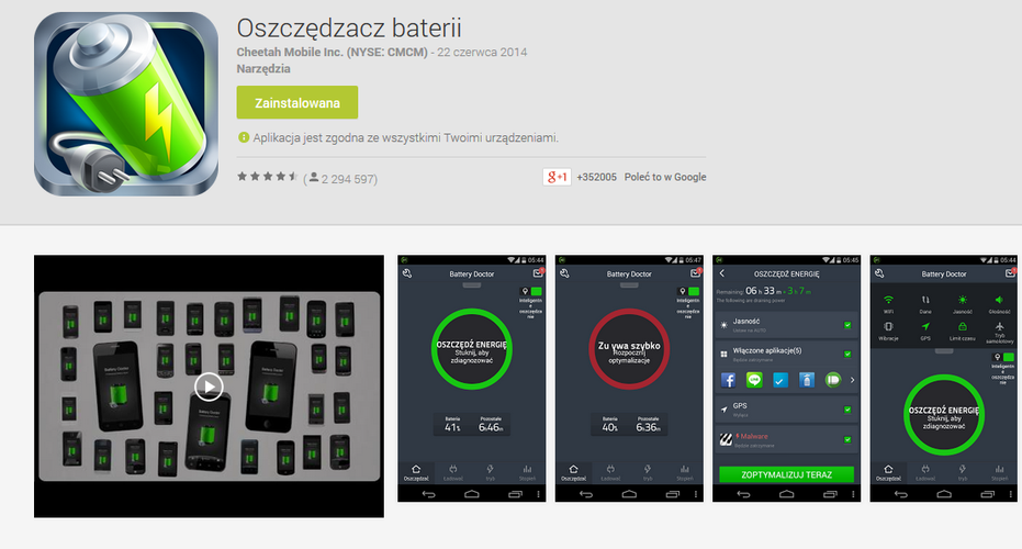 <b>Battery Doctor</b>
<br><br>
Znakomita aplikacja, która znacząco wydłuża czas pracy naszej baterii. Battery Doctor dokładnie szacuje pozostały czas pracy akumulatora oraz 