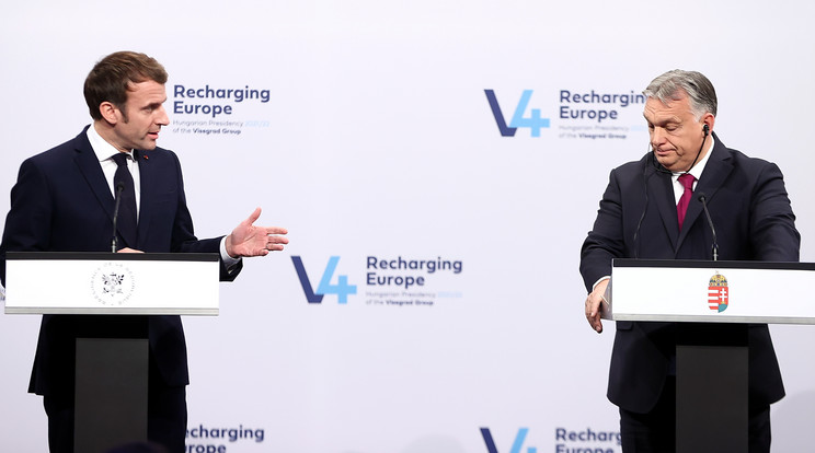 Emmanuel Macron francia elnök és Orbán Viktor / Fotó: Pozsonyi Zita