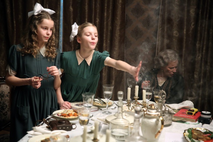 Krystyna Janda, Milena Poświatowska i Iga Mencel na planie filmu 'Panie Dulskie'