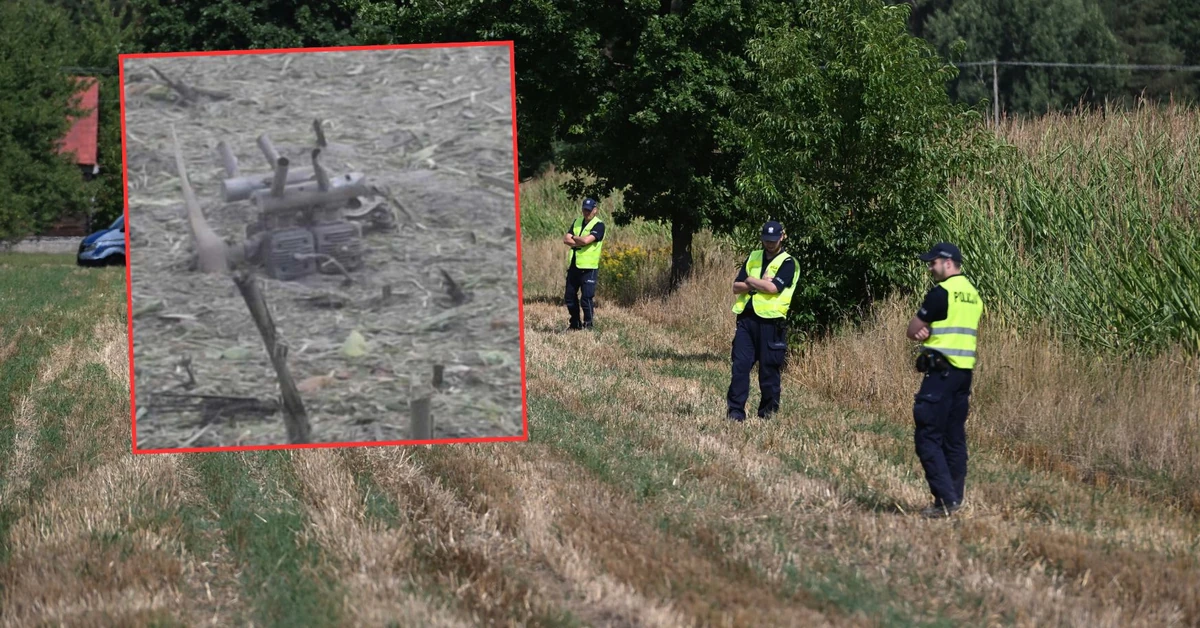 Wybuch na polu kukurydzy w Osinach. Do sieci trafiło zdjęcie obiektu, który eksplodował