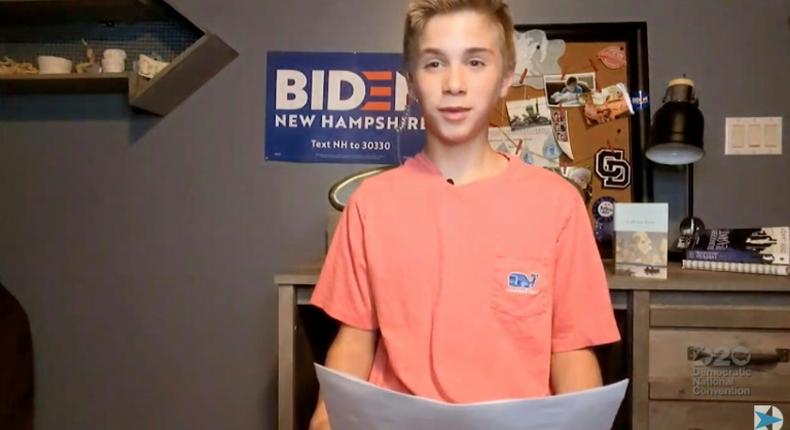 Brayden Harrington, 13, spoke to the Democratic National Convention about his stutter -- and how the party's nominee Joe Biden has helped him improve his condition