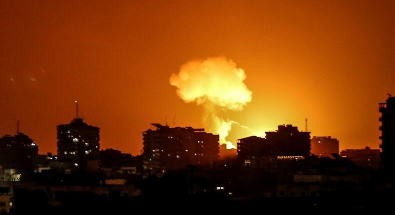 Israel carries out air strikes against Hamas targets in Gaza, hours after warning the Palestinian Islamist group that it risks war if it fails to end repeated launches of arson balloons across the border