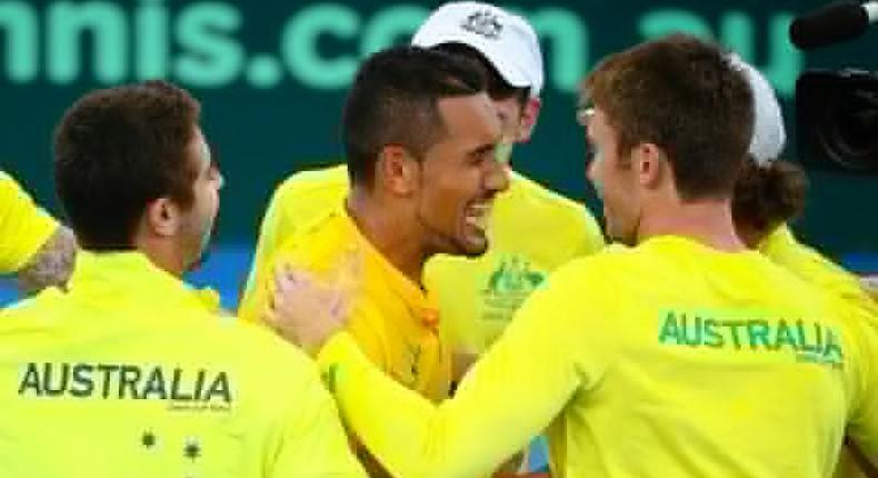 Australia's tennis star Nick Kyrgios (C) has made the final four in three of his last four tournaments