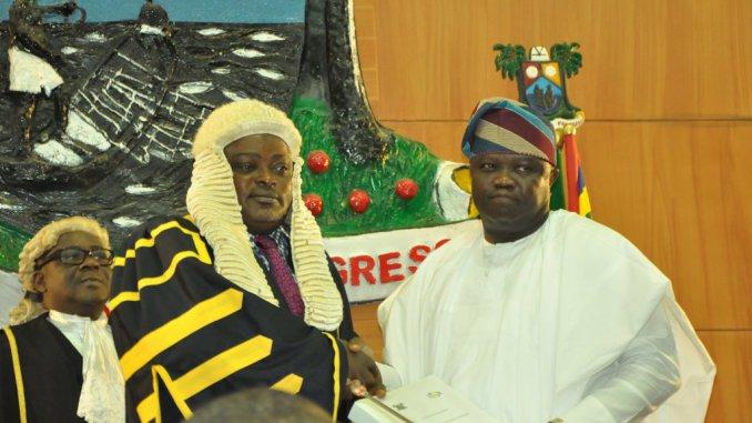 Lagos speaker, Rt Mudashiru Obasa and Gov Akinwunmi Ambode 
