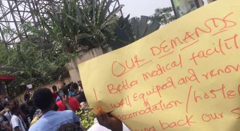 Students protest at YABATECH