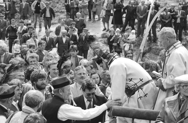 Lech Wałęsa w czasie kampanii wyborczej