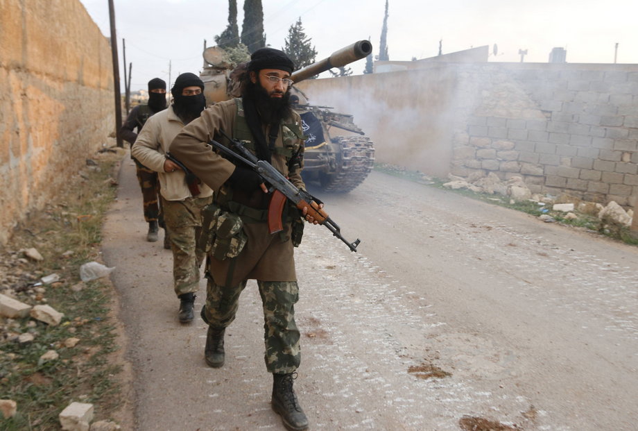 Members of Al Qaeda's Nusra Front near al-Zahra village, north of Aleppo.