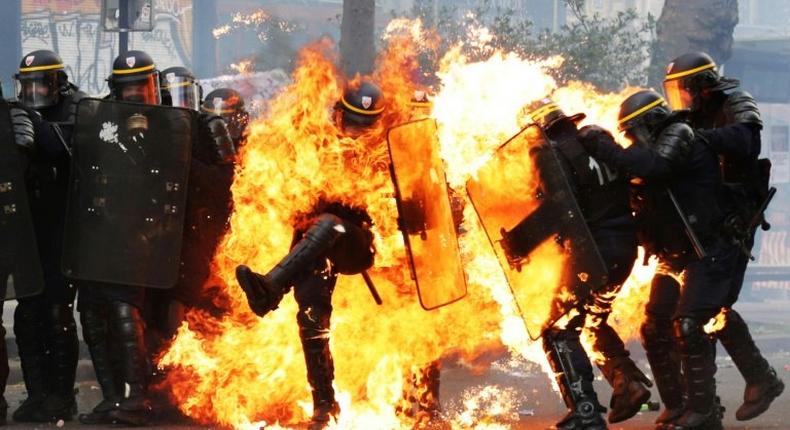 Paris demos erupted into violence