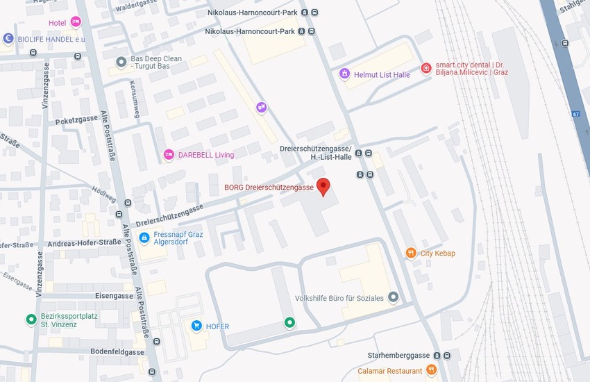 Škola u Gracu na mapi