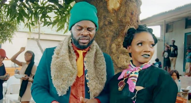 Simi and Falz on the set of their video for single, 'Foreign.' (YouTube)
