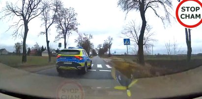 Policjant się nie popisał. Jego wyczyn nagrała kamera [WIDEO]