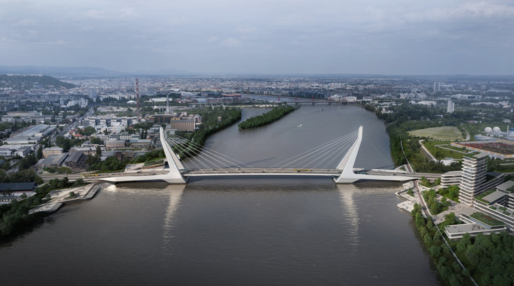Az új budapesti Duna-híd látványterve - Fotó: MTI/UNStudió és a Buro Happold Engineering