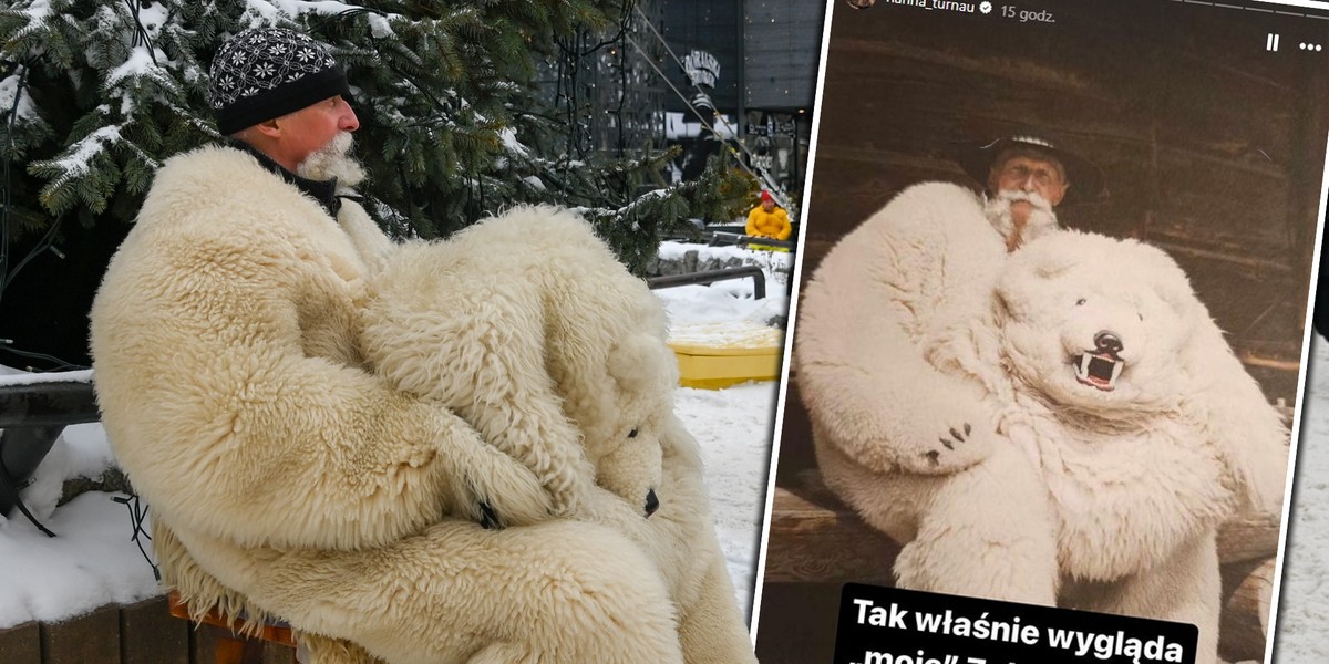 Oto prawdziwy biały miś z Krupówek. Pan Marek kultywuje ponad stuletnią tradycję. 