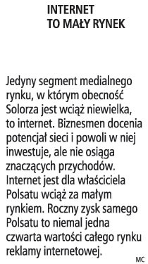 Internet to mały rynek