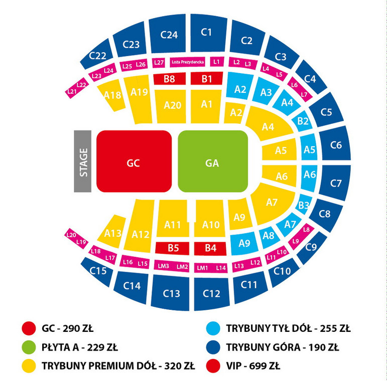 Mapa Tauron Arena Kraków