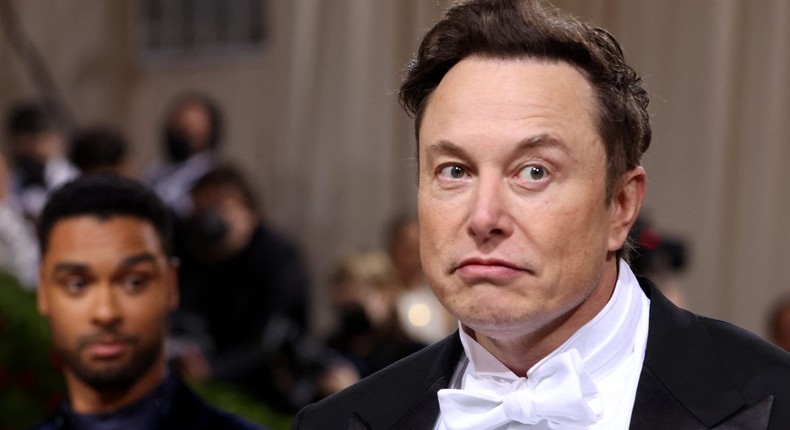 Elon Musk at the 2022 Met Gala.