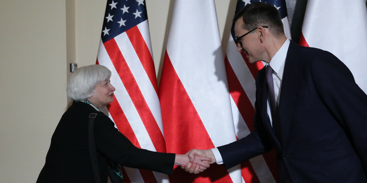 Janet Yellen wizytę w Polsce rozpoczęła od spotkania z Mateuszem Morawieckim