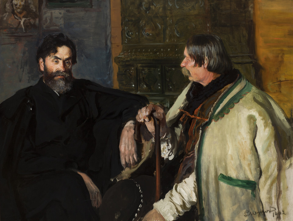 Leon Wyczółkowski, Portret Stanisława Witkiewicza z Wojciechem Rojem, 1902, olej na płótnie, fot. MNK