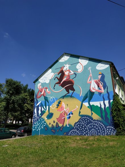 Mural Koziołka Matołka w Pacanowie