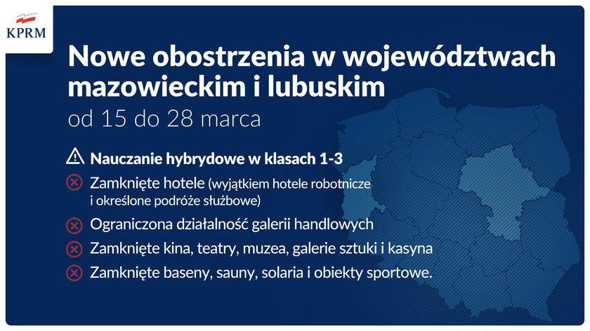 Nowe restrykcje dla Mazowsza i Lubuskiego