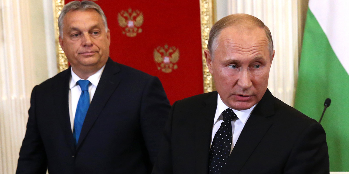 Premier Węgier Viktor Orban i prezydent Rosji Władimir Putin.