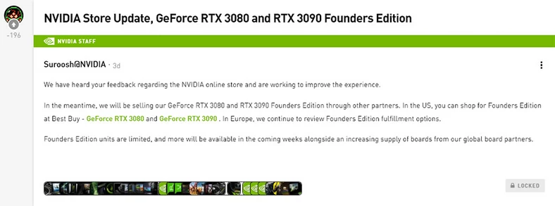 GeForce'y RTX 3080 i RTX 3090 FE będą sprzedawane u partnerów Nvidii