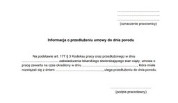 Przedłużenie umowy do dnia porodu [WZÓR]
