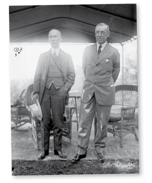 Prezydent USA Woodrow Wilson i jego doradca Edward Mandell House (z lewej)