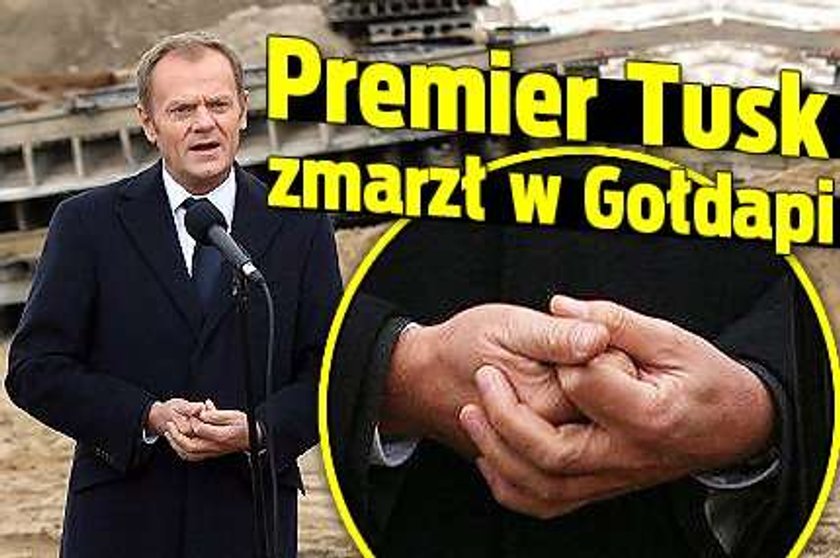 Tusk zmarzł w Gołdapi