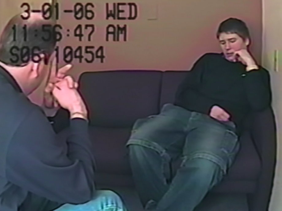 Brendan Dassey being interviewed by police in 2006.