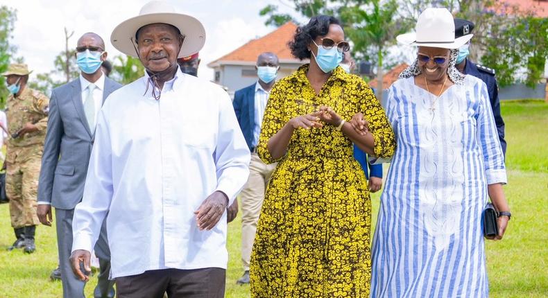 President Yoweri Museveni, his wife Janet and their daughter Patience Rwabwogo