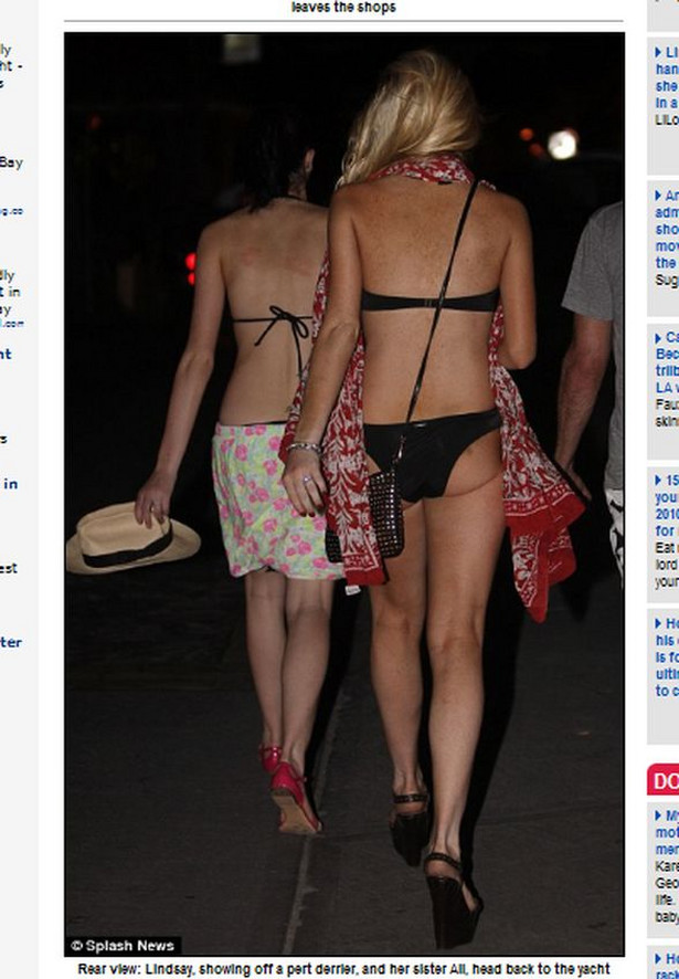 Zobacz wychudzone siostry Lohan w bikini