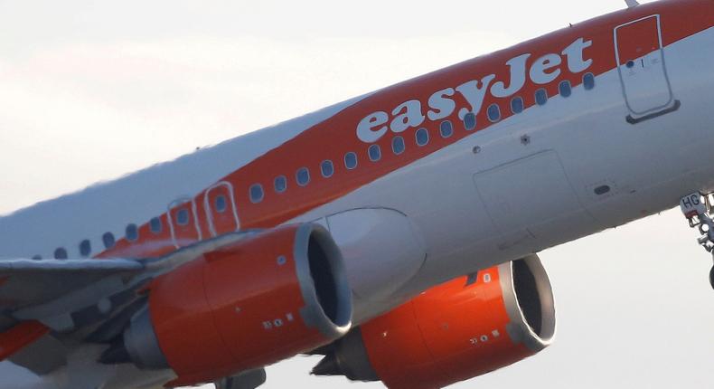 FILE PHOTO: An EasyJet plane takes off from Manchester Airport in Manchester, Britain January 20, 2020. REUTERS/Phil Noble