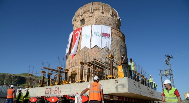 The 550-year-old tomb of Zenyel Bey is being moved to a new location in Hasankeyf in southeastern Turkey