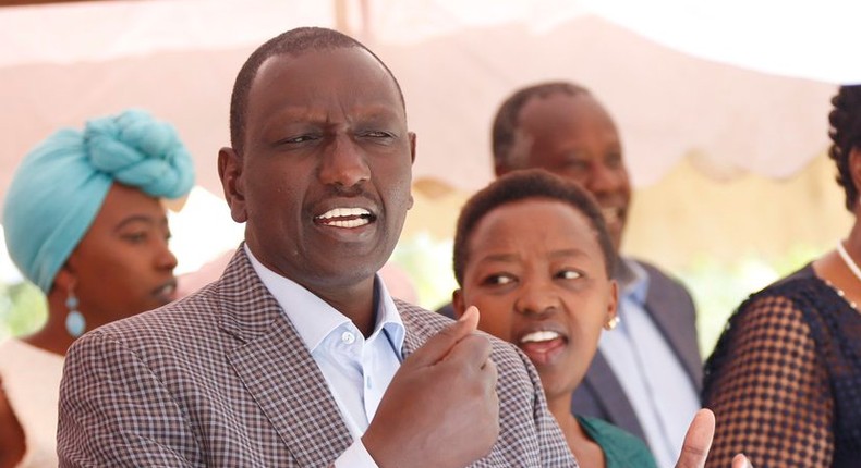 DP William Ruto with his wife during a New Year's service in Uasin Gishu (Twitter)