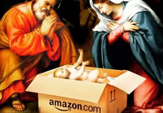 Przesyłka z Jezuskiem od Amazona. Popularny dziennik pokazuje święta w krzywym zwierciadle