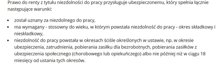 Renta z tytuu niezdolnoci do pracy