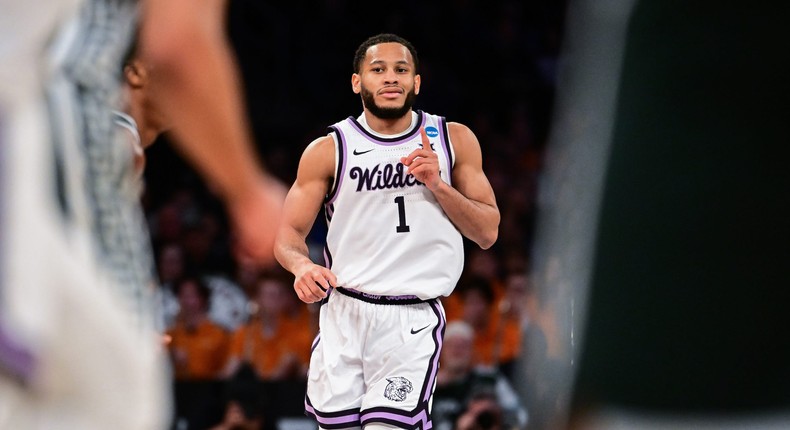 Markquis Nowell reacts during Kansas State's Sweet 16 game at Madison Square Garden.Ben Solomon/NCAA Photos via Getty Images