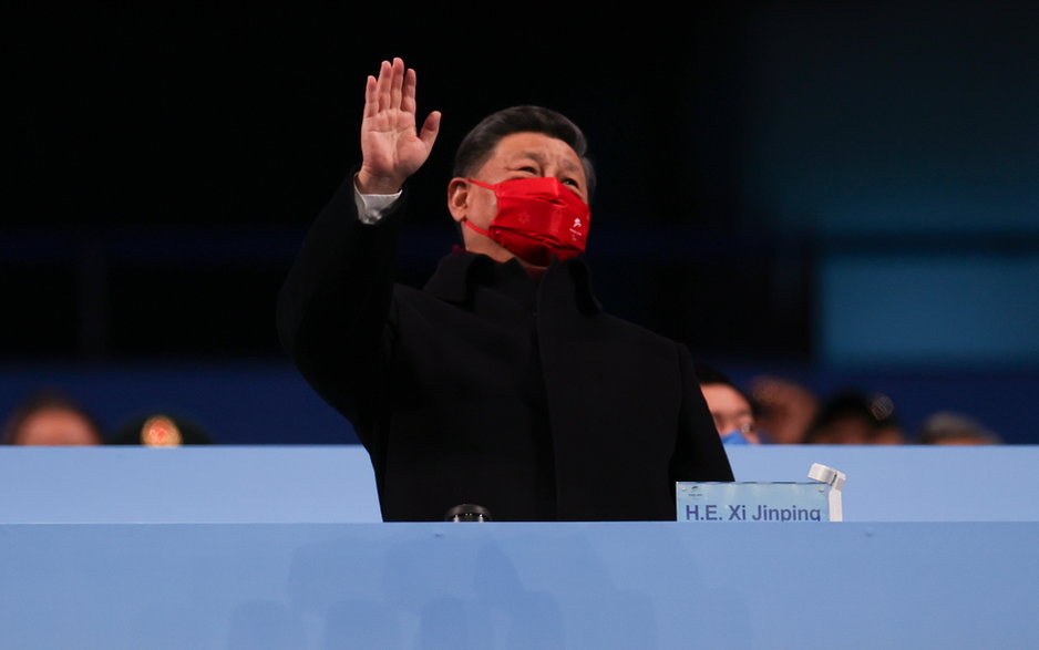Xi Jinping podczas Zimowej Paraolimpiady w Pekinie, dniu 13 marca 2022 r.