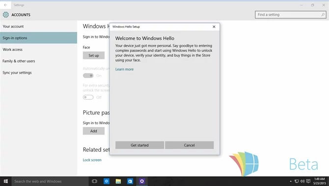 Windows Hello - program konfiguracyjny