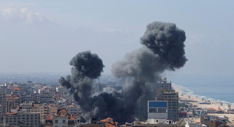 Smoke rises following Israeli strikes in Gaza.Mohammed Salem/REUTERS