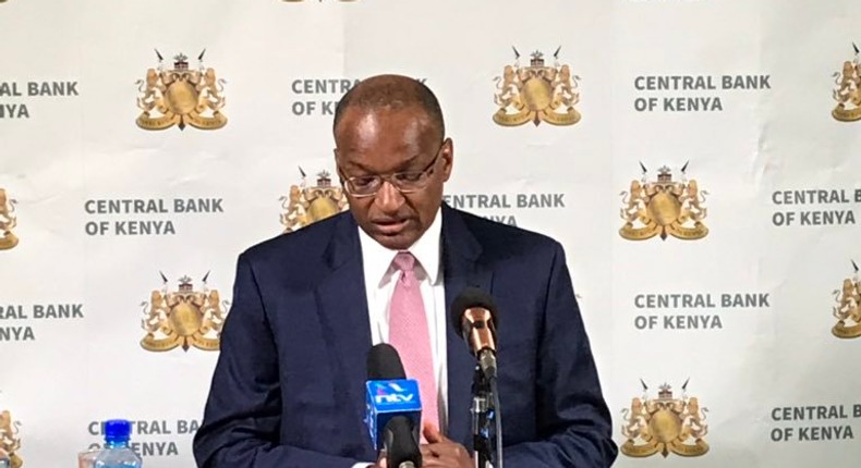 CBK Governor patrick Njoroge during a past press briefing (Twitter)