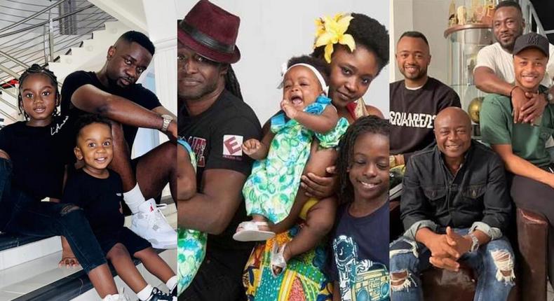 Sarkodie, Reggie Rockstone and Abedi Pele with their children