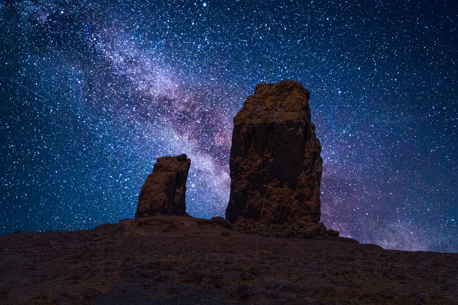 Roque Nublo to słynny punkt orientacyjny, chroniony jako pomnik przyrody, Gran Canaria