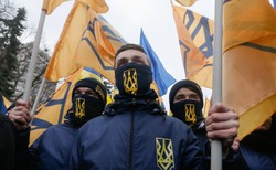 Marsz nacjonalistów w Kijowie. "Żądamy całkowitej wymiany władz"