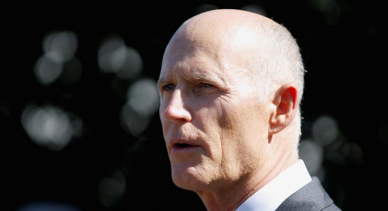 Florida Governor Rick Scott speaks about hurricane relief measures for Florida and Puerto Rico at the White House in Washington, U.S., September 29, 2017.