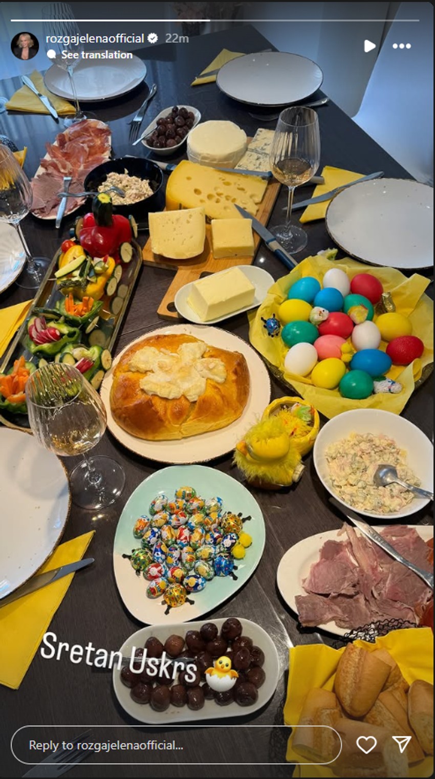 Jelena Rozga trpeza Uskršnja