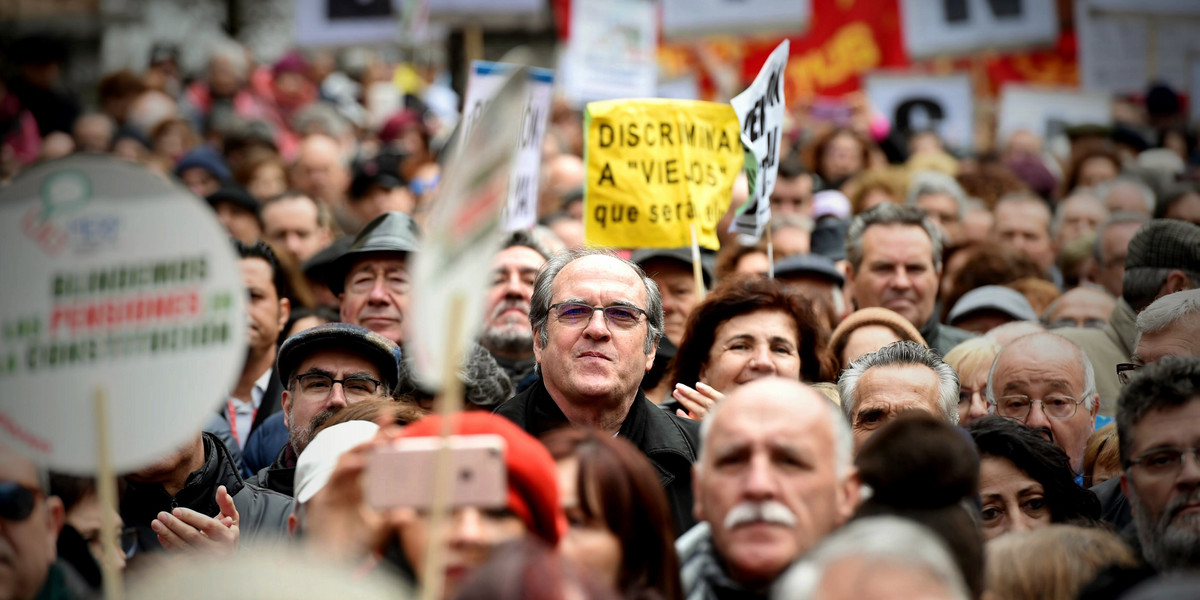 Hiszpańscy emeryci protestują